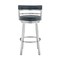 Armen Living Titana 30" Bar Height Swivel Blue Faux Leather and Brushed Stainless Steel Bar Stool 840254335196 - alternate 2